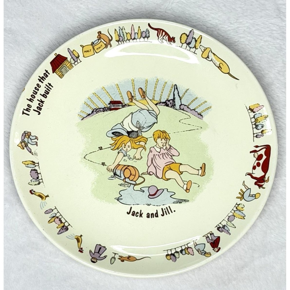 Poole Pottery Jack and Jill 7" Plate Nursery Rhymes Childs 1960's Vintage VGC